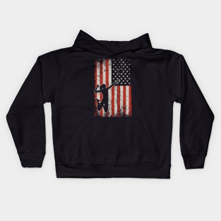 USA FLag Volleyball Player Kids Hoodie